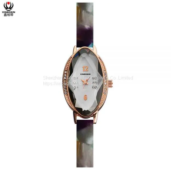 XINBOQIN Factory Custom LOGO Simple Style Fashion Business High Quanlity Women Original Quartz Acetate Watch photo-5