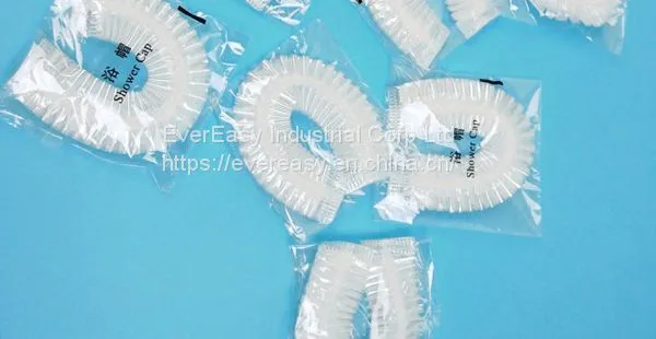 Disposable PE shower cap for hotel,barbershop,SPA Sauna room