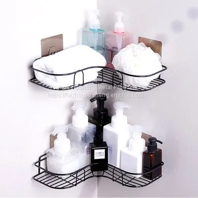 Anti-Rust Wall Mount Tripod Holder Bathroom /Kitchen Storage Corner Shelf photo-4