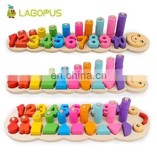 Lagopus Montessori Materials Math Toy Learning To Count Numbers Digital Shape Match Learning Education Toy for Children photo-5