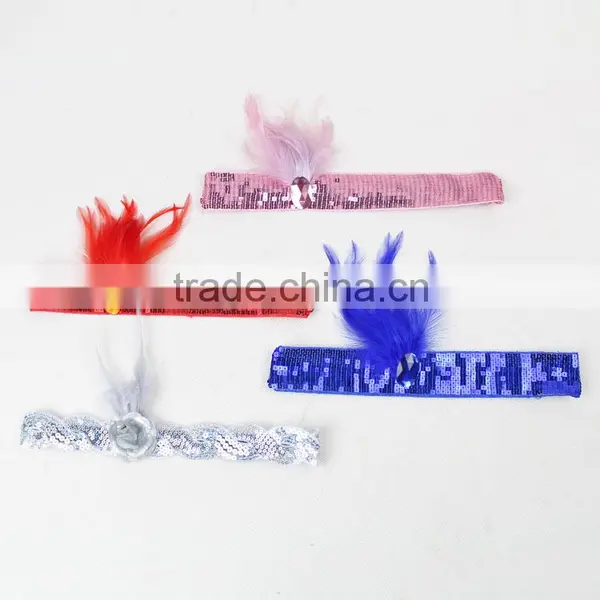 Wholesale Cheap Flapper Sequin Hairband With Feather Hair Headband For Dancing/Halloween photo-5