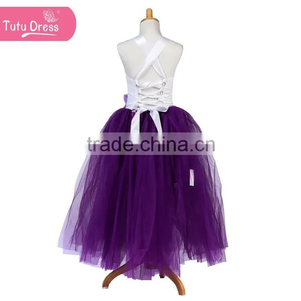 New Design Tulle Purple Dress for Girls photo-3