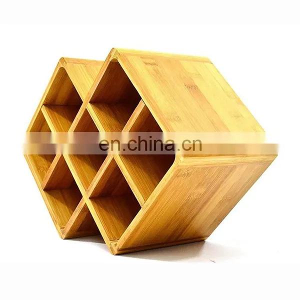 Home Decor Kitchen 8 Bottle Storage Holder Wooden Bamboo Wine Rack photo-3