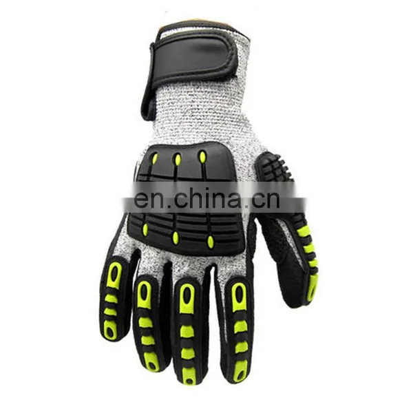 EN388 Double Nitrile Coated Cut Resistant Gloves Cut Level 5 Mechanic Safety Impact Working Glove photo-3