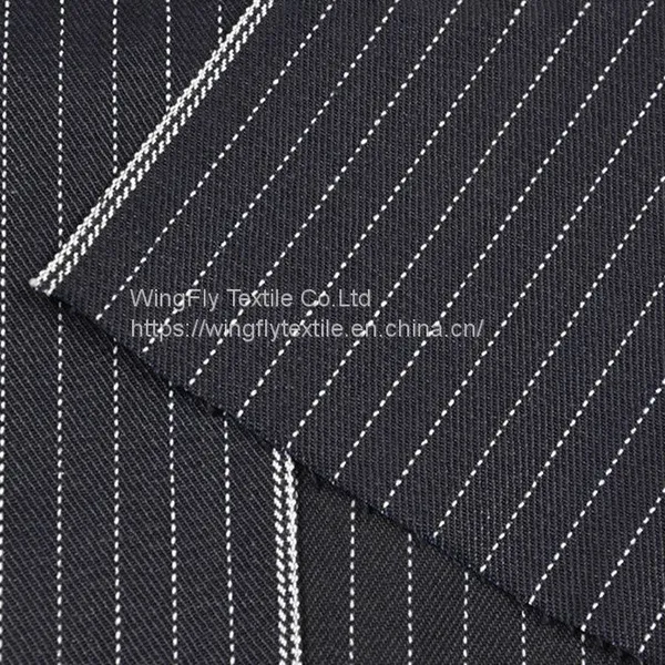 13oz Blue and White Striped Black Weft Right Twill Best Raw Denim Fabric 32/33 