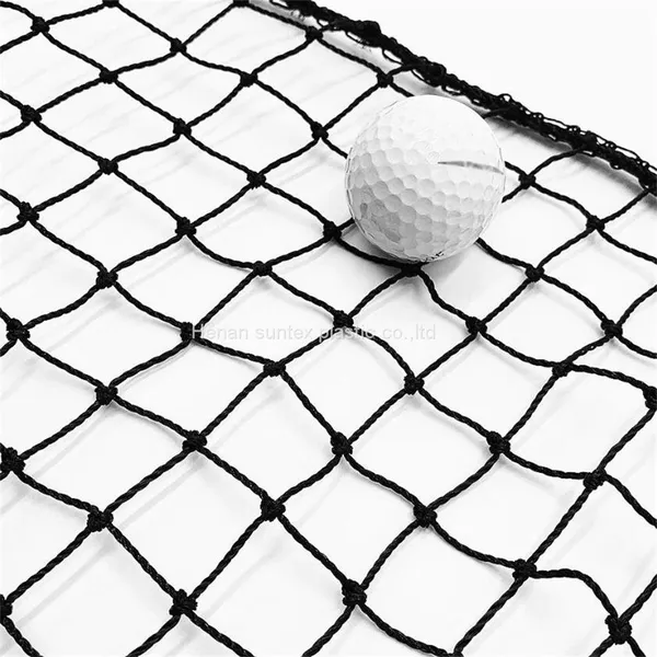 HDPE Black Knotted Sports Court Fence Net, Baseball Football Practice Barrier Netting