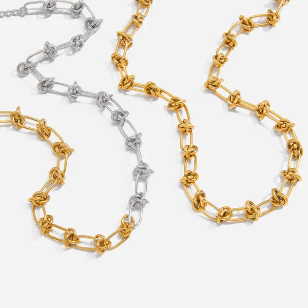 Exquisite Minimalist Stainless Steel Gold Necklace - Waterproof & High Quality photo-3