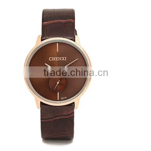 2016 Men Quartz Stainless Steel Back Geniune Leather Wrist Watch photo-4