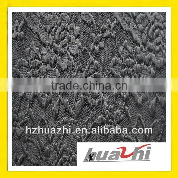 Black Bottom Embroidered Silk Organza Fabric