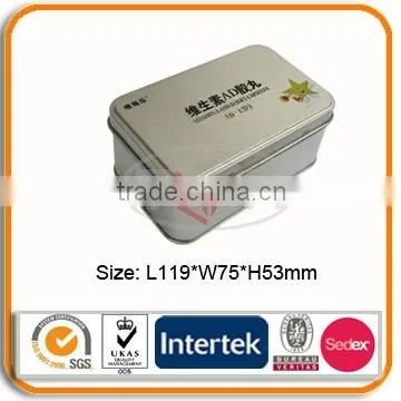 Metal hinged lid tin box