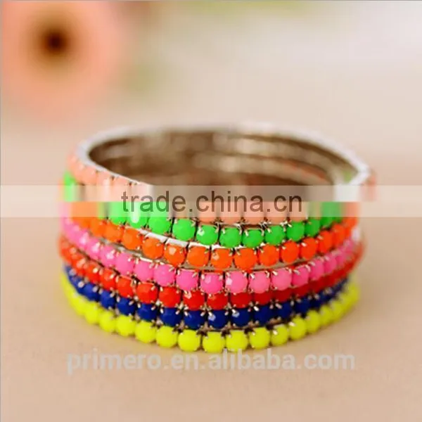 Sparkling Single-row Full Rhinestone Fluorescent Bracelet Bangle Fashion Jewelry photo-2