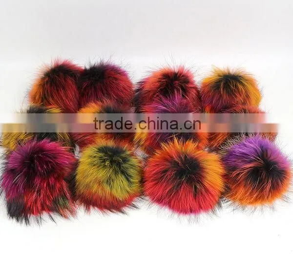 Colorful Raccoon Fur Balls Baseball Caps New Faux Leather Casquette PU Hat for Sport photo-6
