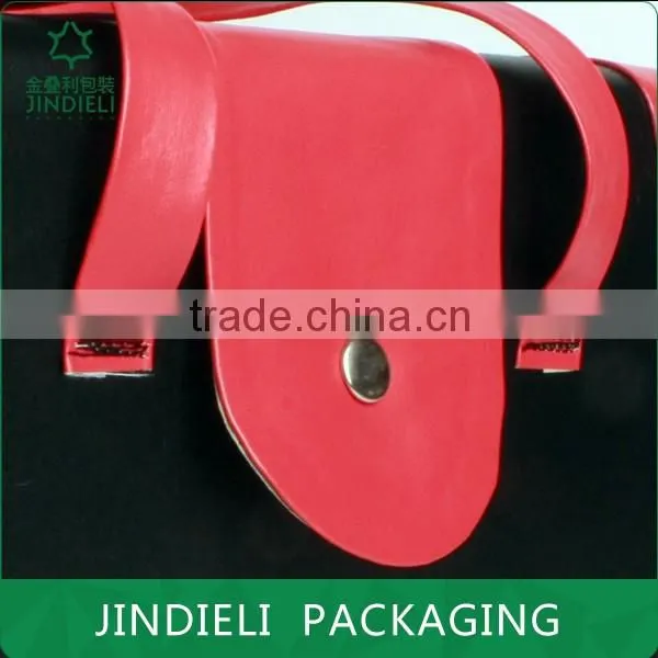 Fashion Design Rend and Black Leather Cosmetic Gift Box photo-4