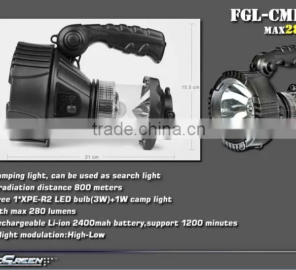 Multifunction Handhold Li-ion Rechargeable R2 3W Led Camping Light photo-2