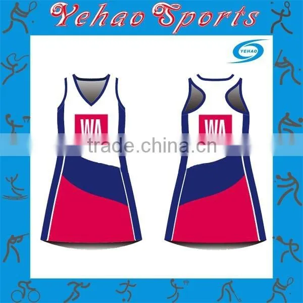 Popular Cheap Wholesale Full Sublimation Printing Team Netball Dress photo-6
