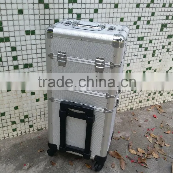 Professional Aluminum Trolley Rooling Make up Beauty Cosmetic Case photo-2