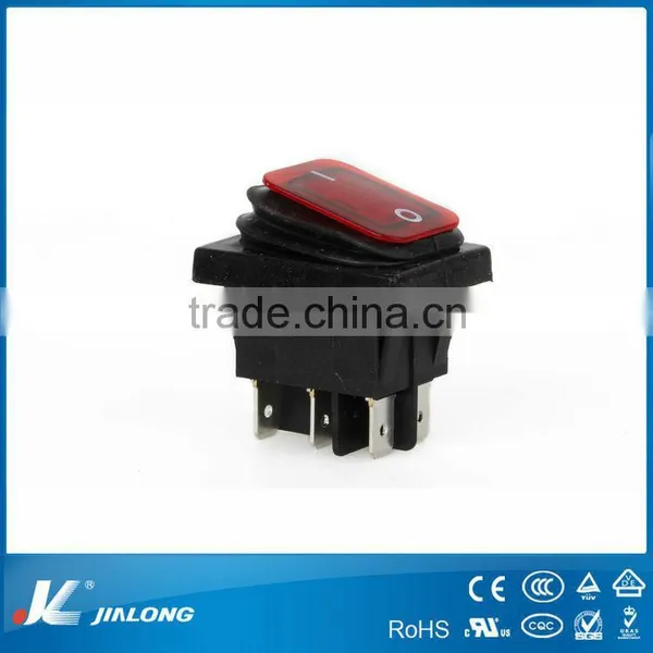 IP4 DPDT Illuminated Waterproof Rocker Switch KCD4-202F