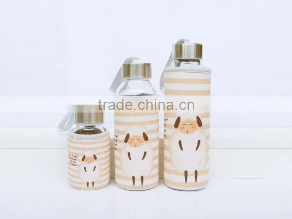 Manufactoring Hot Sale Water Glass Bottle Wholesale Glass Bottle With Silicon photo-4