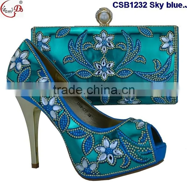 CSB1232 Fashionable New Design High Heel Shoes Matching Bags.italian Shoes Nad Bags for Ladies photo-5