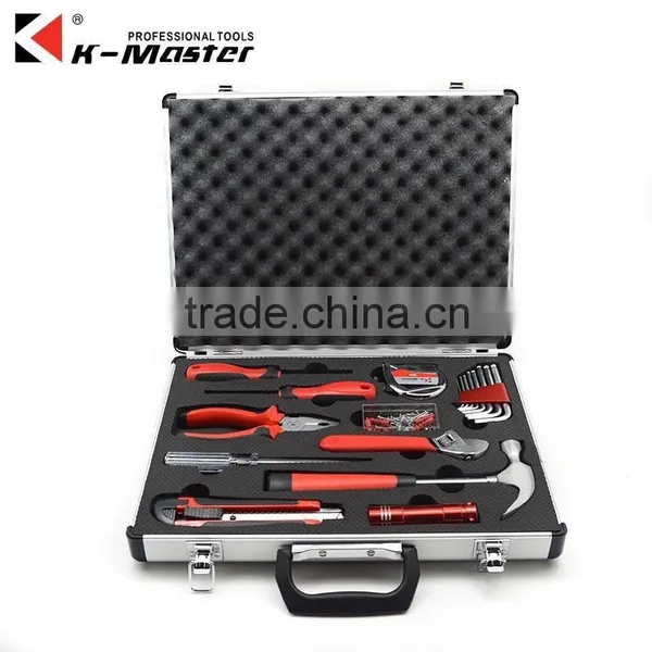 K-Mastet Factory Direct Sales 18 Pcs High Quality Household Tool Set Aluminum Alloy Tool Box