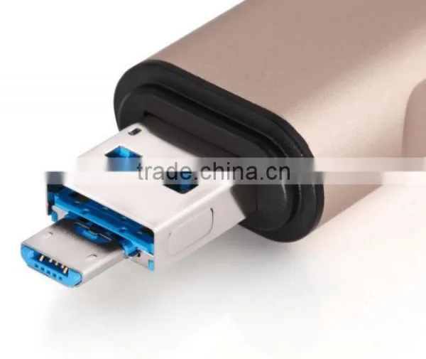 USB-C USB-A Micro USB 3 in 1 TF SD OTG Card Reader photo-3