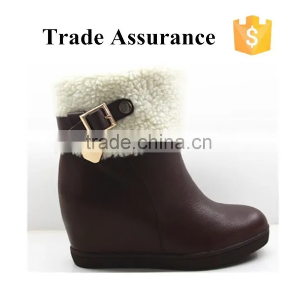 Leather Wedges Ankle Boots Women