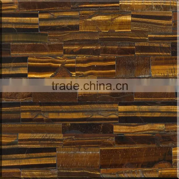 GS8026 Yellow Tiger Eye Gemstone Tiles