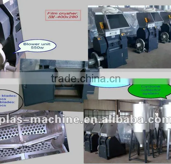 Plastic PE PP Film Crusher With Cyclone Collector System (BM-400x280) photo-3