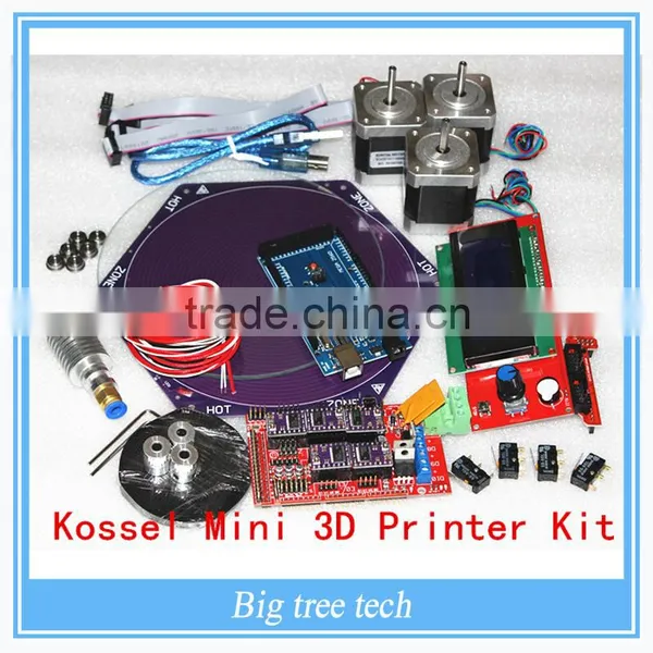 Kossel Mini 3D Printer Kit Borosilicate Glass+ Kossel HeatBed+LCD12864+Ramps1.4+Mega 2560+DRV 8825+Nema17 Stepper Motor+Dvr8825 photo-2