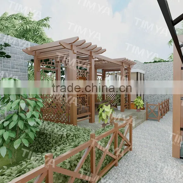 Outdoor Aluminmu Alloy Plastic Composite Pergola With High Temperature Resistant photo-5