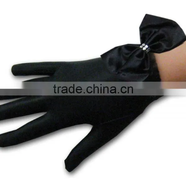 2016 Fashion Coral Rose Design Satin Gloves photo-4