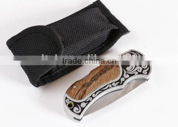 OEM New Design 440C Stainless Steel Pocket Knife With Wood photo-5