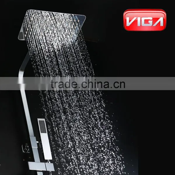 Square Rain Shower Set Bathroom Thermostatic Shower Column Faucet photo-2