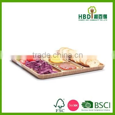 Hot Selling Wooden Divided Tray With Plate Bamboo Tray Wholesale photo-5
