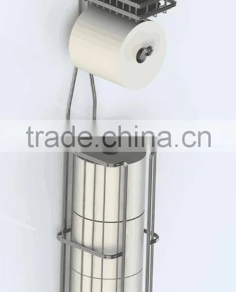 Steel Wall Mounted Toilet Paper Holder With Phone Rack photo-5