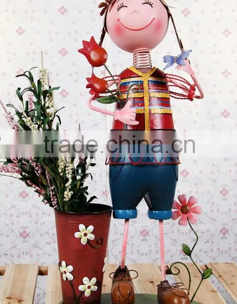 Outdoor Decoration Metal Doll Flower Pots photo-4