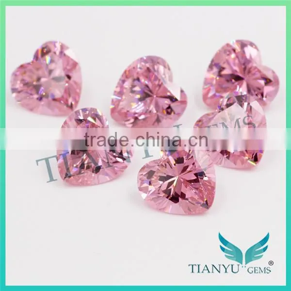 Wholesale Synthetic Heat CZ Stone 8*8 Pink Heart Cut Loose Cubic Zirconia Price photo-6