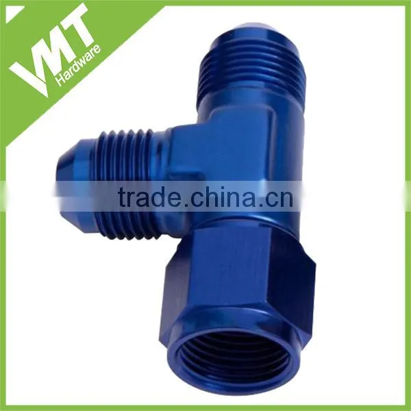6AN Tee Fitting With Female Swivel on the Run Blue or Black or Silver photo-2
