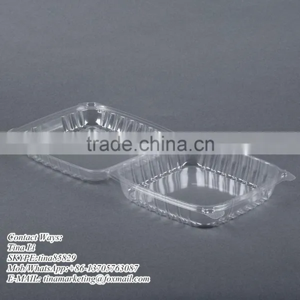 Cheap Price Clamshell Plastic Cake Container Carrier With Hinged Lid, Clear Plastic Take Out Food Packaging Box for Salad photo-5