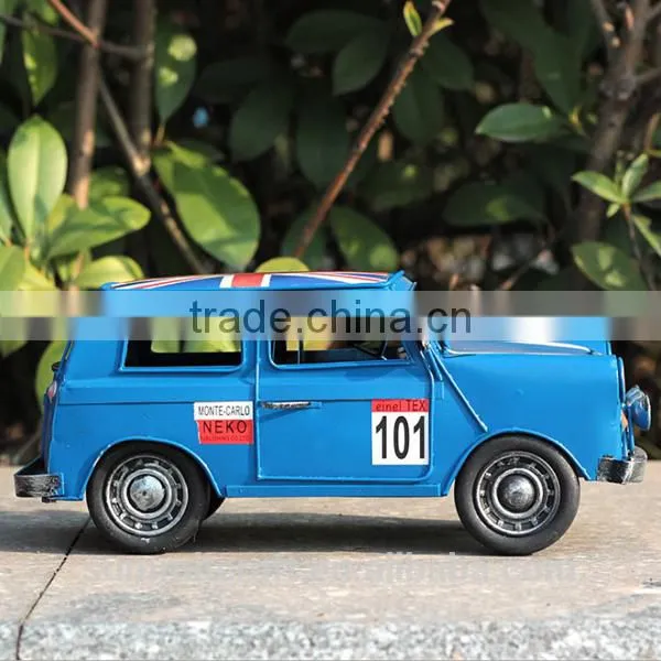 Vintage England Flag Off-road Vehicle Metal Handmade Model Car photo-2
