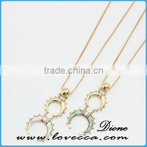 Dubai Gold Necklace Fashion Gold Long Chain Gemstone Necklace photo-2