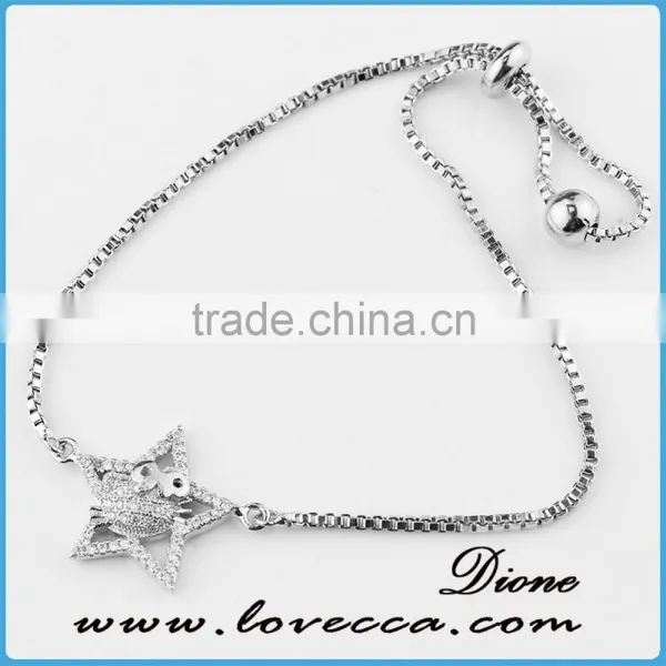 Christmas Party Gift Bracelet Rhinestone Crystal Cubic Zirconia Silver Bracelet photo-4