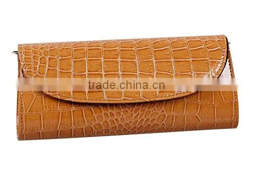 Womens Envelope Evening Patent Croc Skin Embossed Party Clutch photo-3
