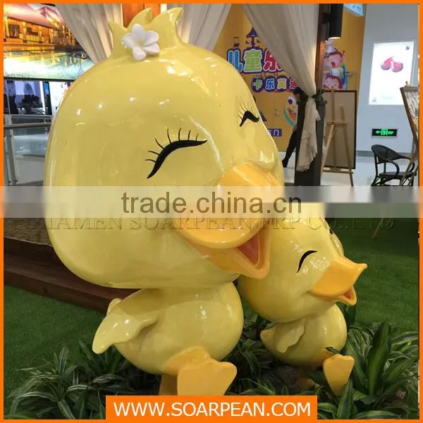 Fiberglass Yellow Duck Animal Statues Commercial Shopping Mall Decorations photo-2