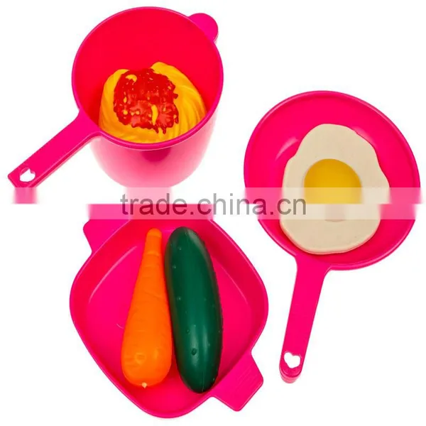 Wholesale Funny Plastic Mini Food Toy & Dishes Set Pots, Pans, Plates, Eggs, Dessert, Meat, Pantry, Cookware, Utensils, Tray photo-4