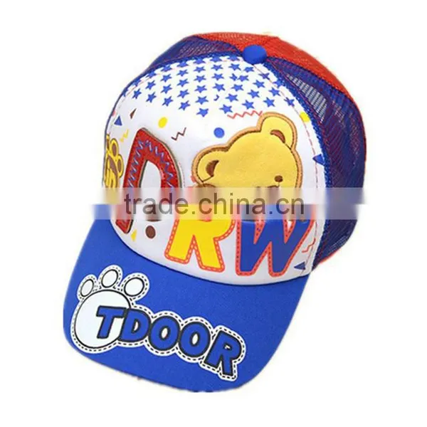 The New Children's Summer Baseball Cap Sunshade Cap Cap Children Cartoon Embroidery Bear Private Network photo-2