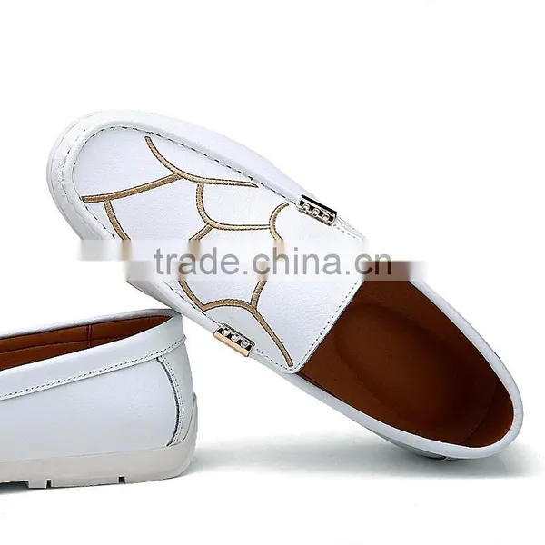 New Style Blue Casual Shoes Fashion for Men, Slip on White Peas Shoes Casual Brand With Leather From China Factory photo-4