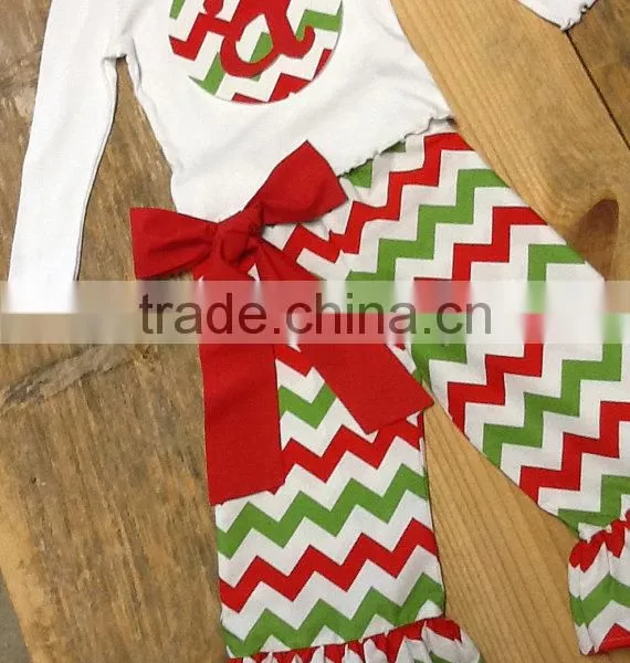 Christmas Clothing Sets Baby Girls Candy Top Pants Sets Kids Chevron Christmas Boutique Outfits photo-5