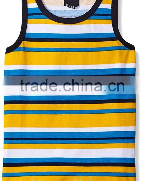 Colorful Stripe 100%cotton Tank Tops With no Design photo-4