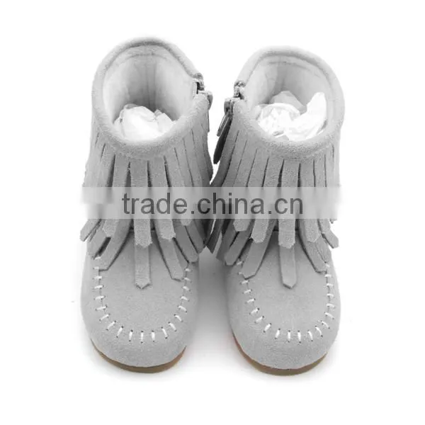Snow Boots Grey Suede Kids Fashion Winter Boots photo-3